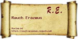 Rauch Erazmus névjegykártya
